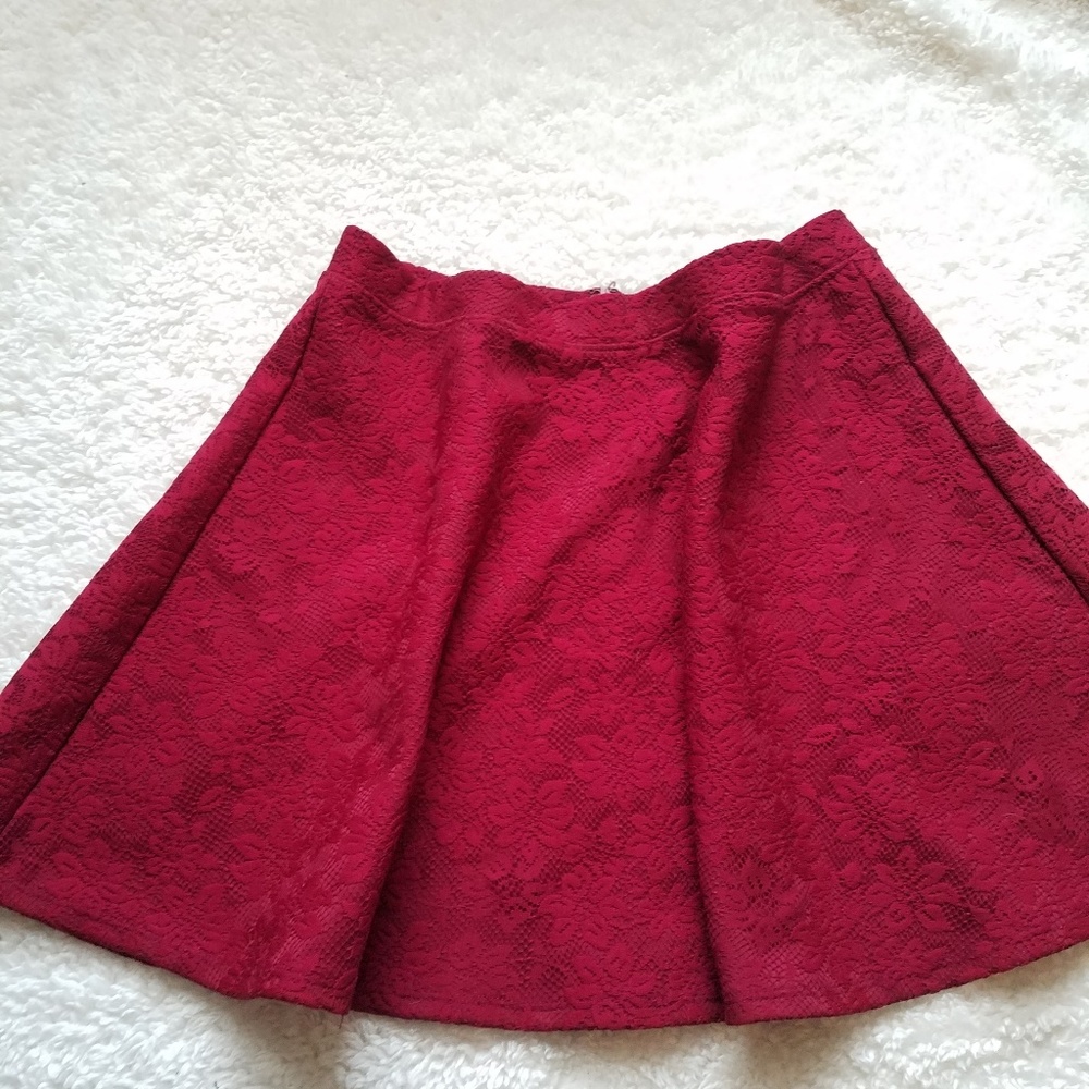 Red floral circle skirt